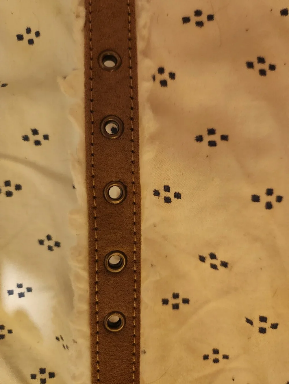 Koolaburra chestnut suede shearling dog collar. Small never worn.